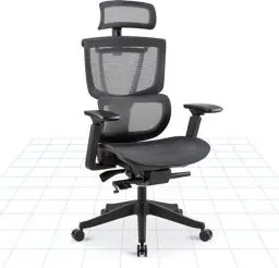 Produktbild: FLEXISPOT Ergonomischer Bürostuhl Schreibtischstuhl Verstellbarer Lendenstütze 4D-Armlehnen 2D-Kopfstütze Atmungsaktiver Sitz höhenverstellbarer Belastbar bis 130 kg Arbeitsstuhl C7B-AIR,Schwarz