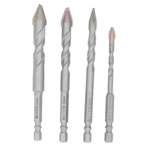 Produktbild: FLEXMAN Bohrer Set, Hartmetall Hochgeschwindigkeitsstahl Hartmetallbohrer mit Großer Kapazität, Multifunktionaler, Hochpräziser Steinbohrer mit Sandstrahl Gewinde