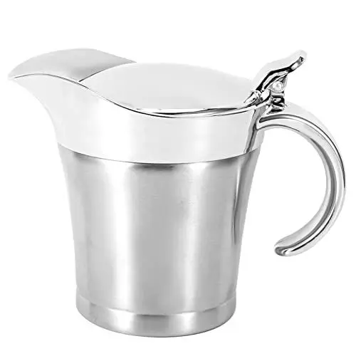 Produktbild: FLEXMAN Doppelt Isolierte Sauciere, 750 ml Thermo Sauciere aus Edelstahl, Tragbare Sauciere mit Deckel, Soßenwärmer für Thanksgiving, Weihnachten, Familienessen