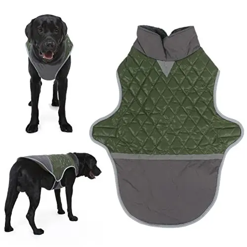 Produktbild: FLEXMAN Hunde Wintermantel, Winddichte Warme Weste, Hundejacke, Plüschfutter, Verstellbare Äußere wasserdichte Jacke mit Zugloch für Kleine, Mittelgroße und Große Hunde (S)