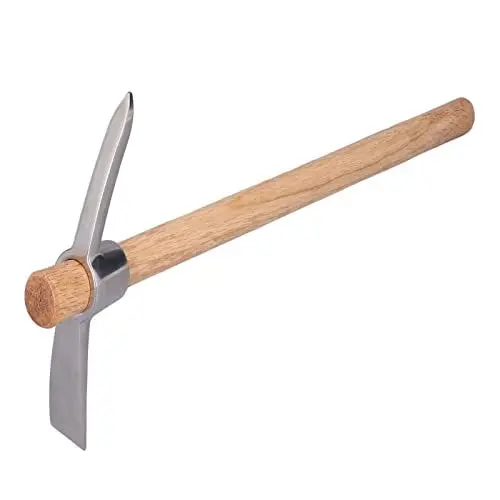 Produktbild: FLEXMAN Pick Mattock, Tragbare Garten Pickhacke aus Edelstahl mit Buchengriff, Handgrubber für Szenegärten, Baumschulen, Blumenpflanzen