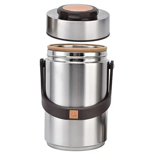 Produktbild: flexman 2300 ml Isolierte Lunchbehälter, Tragbare Vakuumisolierte Lebensmitteldose aus 304 Edelstahl, Vakuum Lunchbox für Arbeit, Reisen, Picknick und Outdoor Einsatz