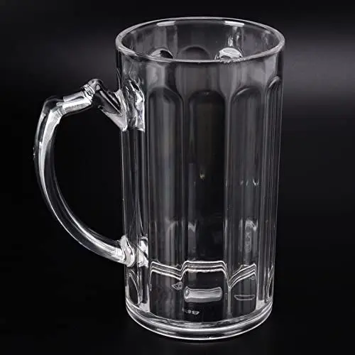 Produktbild: flexman 500 Ml/17,6 Unzen Bierkrug, Leichter Tragbarer Bierkrug aus Acryl mit Bequemem Griff für Wassergetränke, Bier