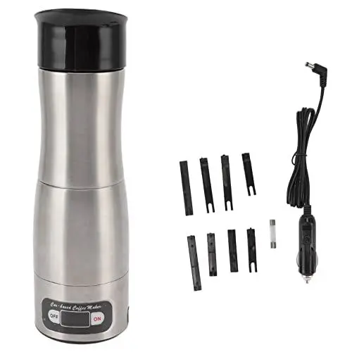 Produktbild: flexman Elektrische Espressomaschine, Tragbare Kaffeemaschine aus Edelstahl, 150 ml DC 12 V/24 V, Auto Kaffeemaschine für Camping, Reisen, Wohnmobil, Wandern, Büro