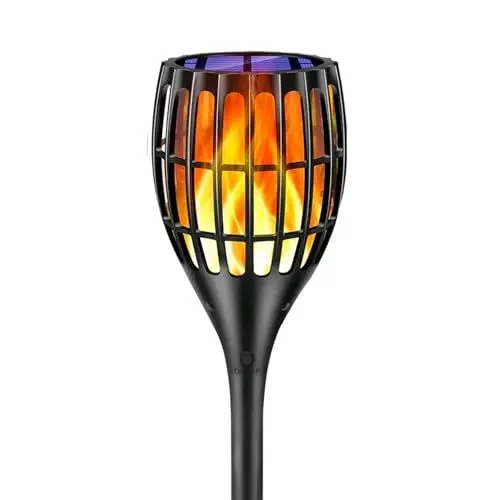 Produktbild: flexman Solar Fackelleuchten, Warmgelb, Wasserdicht, Solarbetriebene Flammenfackeln, Außenleuchten, Solar Außenleuchten für Rasen, Garten, Blumentöpfe, Bänke, Wege