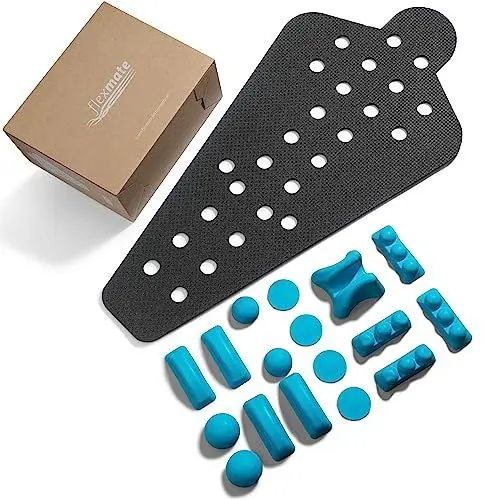 Produktbild: Flexmate weltweit erste Faszienmatte die Verspannungen & Schmerzpunkte behandelt | Therapie Matte mit 3 verschiedenen Modulen (HWS – BWS – LWS) | Kopf-Nackenschmerzen, Massagematte | Faszienrolle