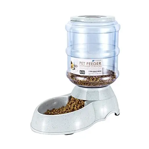 Produktbild: Flexzion Gravity Pet Feeder Futterspender (2,7–5,4 kg Größe) für Hunde und Katzen, automatisches Nachfüllen, Trockenfutter, Aufbewahrungsbehälter für kleine, mittelgroße Rassen, Hunde, Katzen,