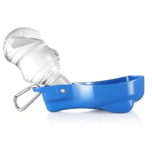 Produktbild: Flexzion Trinkflasche Hunde für Unterwegs - 280ml, Tragbare Wasserflasche, Hundetrinkflasche, Hundeflasche Hunde Katzen Haustieren für Draußen Outdoor Reise Wandern Spaziergang Training - Blau
