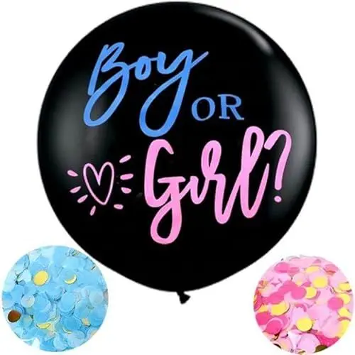 Produktbild: FLG | Gender Reveal Ballon Helium XXL Schwarz mit 