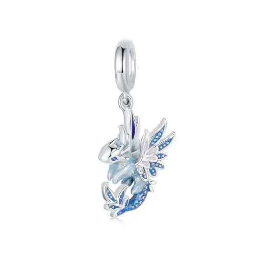 Produktbild: Fliegender Drachen Charm anhänger für Pandora Armbänder, 925 Sterling Silber Tier Charm Bead, Geschenk für Schwester, Mama, Freundin, Familie