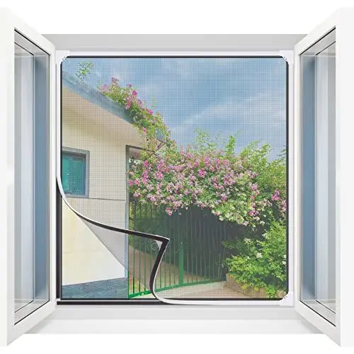 Produktbild: Fliegengitter Fenster Magnet,Selbstklebendes Fliegengitter für Fenster Max Größe 130 x 150cm， Glasfasernetz Einfache Installation Verhindert das Eindringen von Insekten/Fliegen/Moskitos in den Raum