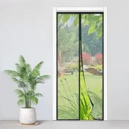 Produktbild: Fliegengitter Tür Magnet 105x200cm, Insektenschutz Balkontür, Magnetvorhang Ohne Bohren, Kinderleichte Klebemontage, Fliegenvorhang ist Ideal für Wohnzimmer Kellertür und Terrassentür, Schwarz