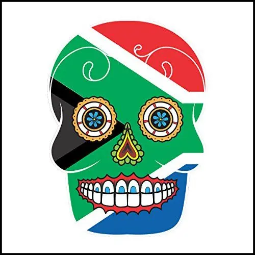 Produktbild: Fliesenaufkleber Fliesentattoos für Bad & Küche - Küchenfliesen für weiße einzelne Fließen empfohlen 10x10 cm - Zuckerschädelmotiv Ländern - Sudafrika
