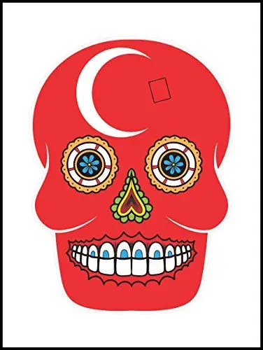 Produktbild: Fliesenaufkleber Fliesentattoos für Bad & Küche - Küchenfliesen für weiße einzelne Fließen empfohlen 15x20 cm - Zuckerschädelmotiv Ländern - Turkei
