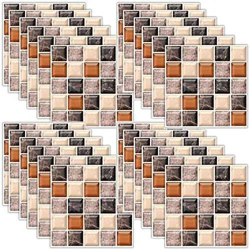 Produktbild: Fliesenaufkleber Mosaik Bad Fliesenfolie Küche Selbstklebende 3D Mosaik Fliesen Sticker Fliesendekor Aufkleber Wasserdicht Fliesensticker Aufkleber Fliesen Folie für Badezimmer Wohnzimmer 36 Pack