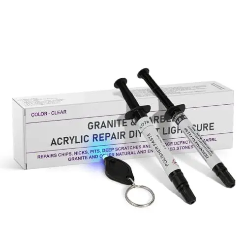 Produktbild: Fliesenreparaturset Granit, Marmor, Quarz & Acryl Reparatur | Geeignet für die meisten Reparaturen I Für Fliesen, Arbeitsplatten, Glasfaser & Keramikoberflächen I Behebt gebrochene Chips