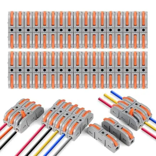 Produktbild: Flintronic Kabelverbinder, 119 Stück Verbindungsklemmen, SPL-1 mit Betätigungshebel, 4mm² Leiter Klemme, Elektrische Anschlussblöcke,Aktualisierte Versionen Können Frei kombiniert Werden SPL2-5