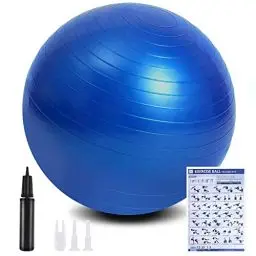 Produktbild: flintronic Gymnastikball, 65 cm Ultra-Dicker Anti-Explosions-Yoga-Ball mit aufblasbarer Fußpumpe, Robuster Maximalbelastbarkeit Fitness-Ball für Sport-Fitness, Yoga, Pilates