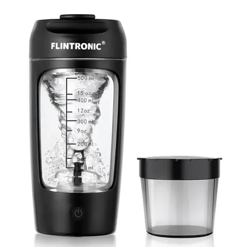 Produktbild: flintronic Protein Shaker Flasche, 650ML Elektrischer Protein Shaker, Automatischer Protein Mixer, USB C Wiederaufladbare Eiweiß Mixer, Shaker Cups für Proteinshakes Mahlzeitenersatz- BPA-Frei