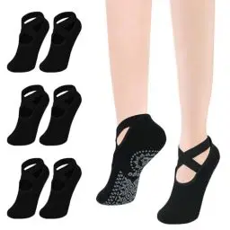 Produktbild: flintronic Yoga Socken, 3 Paare Antirutsch Socken, Rutschfeste Socken Sport für Yoga, Barre, Pilates, Tanz, Barfuß, Trampolin, Zuhause, Krankenhaus für Damen und Herren