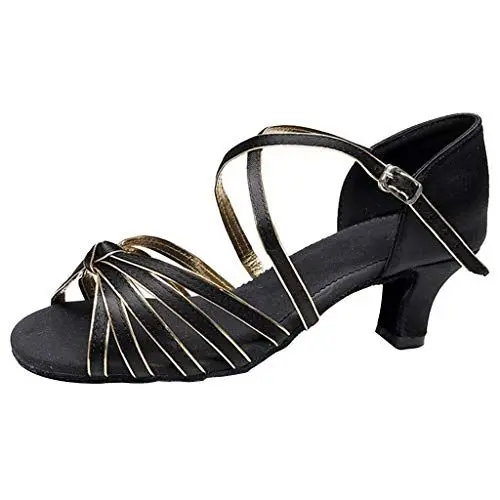 Produktbild: Flip Flops Mit FußBett Damen Sandalen Ballroom Schuhe für Damen Ballsaal Latin Dance Dance High Heels für Damen Barfuss Sandalen Damen Badeschuhe Damen 39 Damen Clogs Mit FußBett (Gold, 35)