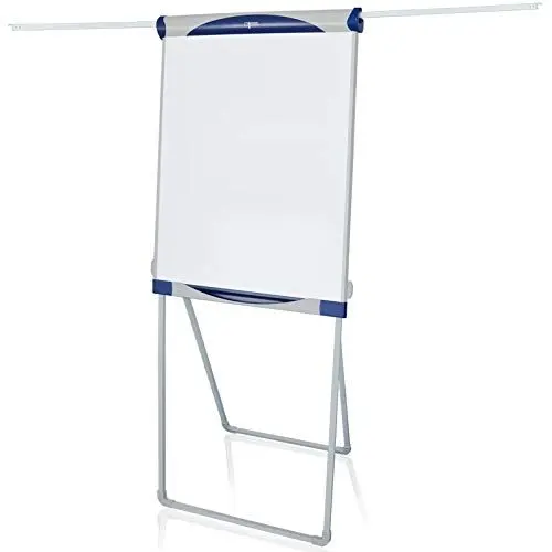 Produktbild: Flipchart Baracuda | Klappbar & transportabel | Stufenlos höhenverstellbar | Vierbein Ständer | 2 ausfahrbare Papierhalter | beschreibbar & magnetisch