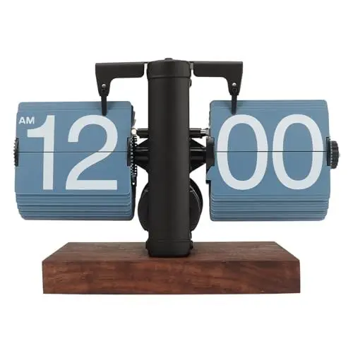Produktbild: Flip-Schreibtischuhr, Digitale Retro-Uhr mit Automatischem Drehrohr, Batteriebetriebene Mechanische Schmelzuhr für die Dekoration von Zuhause, Zimmer, Büro (Blue)