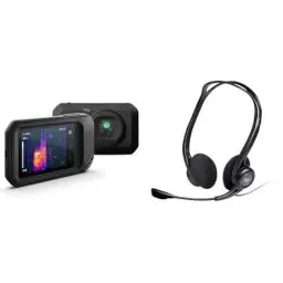 Produktbild: FLIR C5, Profi-Thermokamera, leistungsstark und kompakt mit WLAN & Logitech 960 Kopfhörer, Stereo-Headset, Verstellbares Mikrofon mit Rauschunterdrückung