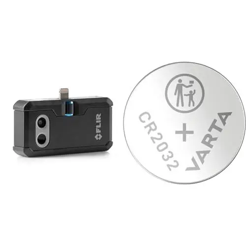 Produktbild: FLIR ONE Pro - iOS - Professional Grade Thermal Camera for Smartphones - with VividIR and MSX Image Enhancement Technology & VARTA Batterien Knopfzellen CR2032
