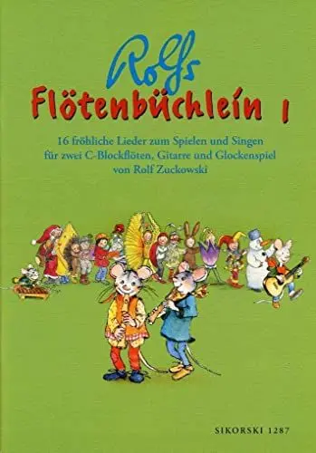 Produktbild: Flötenbüchlein, Bd.1: 16 fröhliche Lieder zum Spielen und Singen für zwei C-Blockflöten, Gitarre und Glockenspiel. Im Anhang: komplette Liedertexte ... 2 C-Blockflöten, Gitarre und Glockenspiel)