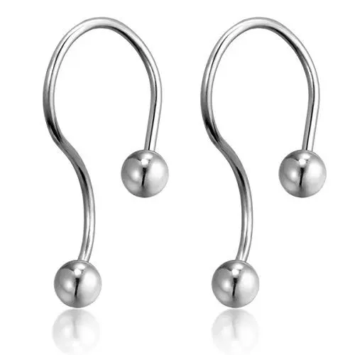 Produktbild: Flongo Edelstahl Nasenpiercing Nasenstecker Nasenring Spirale Silber Kugel Rund Ohr Nase Lippe Augenbraue Piercing Ring Ringe Tragus Helix Damen
