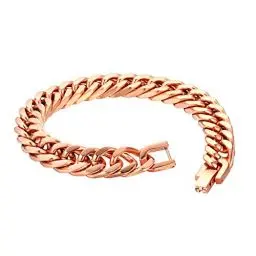 Produktbild: Flongo Herrenarmband Männer Kette Damen Armkette, Edelstahl Armband Armreif Armkette Panzerkette Rose Gold Motorradfahrer Biker Rock Frauen Herren-Accessoires