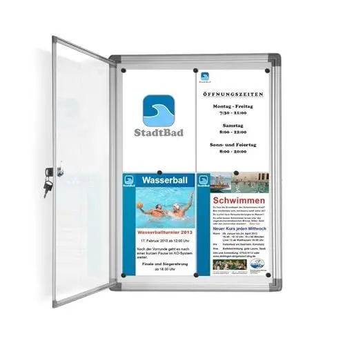 Produktbild: Floodirekt Schaukasten Wand 4 x DIN A4 Plakatschaukasten mit Alurahmen & Acrylglas inkl. Magnete Infokasten Aushang Aushangkasten Magnetische & beschreibbare Rückwand