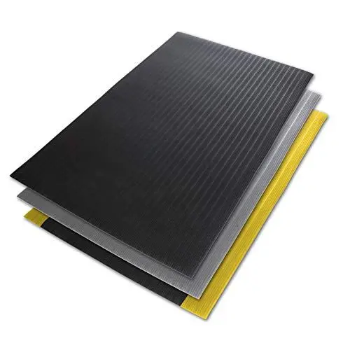 Produktbild: Floordirekt Anti-Ermüdungsmatte Softer-Work-Mat 60 x 200 cm, Schwarz - Ergonomische Arbeitsplatzmatte - Gerippte, Rutschhemmende & dämpfende Oberfläche