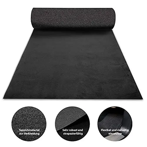 Produktbild: Floordirekt Autoteppich M Kofferraummatte | Innenraumverkleidung für Auto Restauration & Instandhaltung aus hochwertiger Velours-Oberfläche | Meterware Kofferraum Schutzmatte 4mm Grau 100 x 150 cm