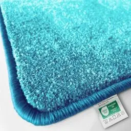 Produktbild: Floordirekt Badematte Carousel 80 x 150 cm, Blau - Weicher & dichter Hochflor - Badezimmerteppich - Extra flauschig - Rutschsichere Rückseite