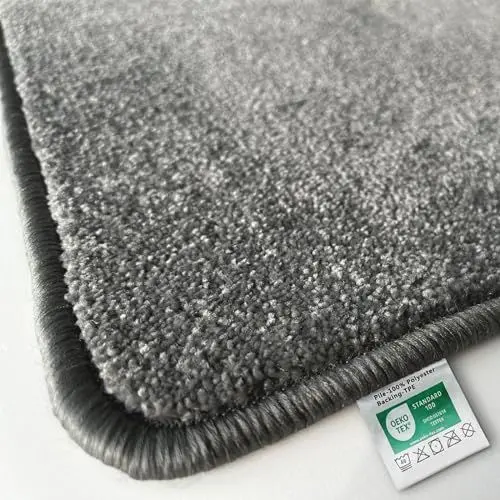 Produktbild: Floordirekt Badematte Carousel 100 x 200 cm, Anthrazit - Weicher & dichter Hochflor - Badezimmerteppich - Extra flauschig - Rutschsichere Rückseite