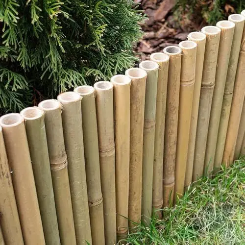 Produktbild: Floordirekt Bambus Beetumrandung - Flexible Beeteinfassung - Steckzaun - Rasenkante - Palisade - Abgrenzung für Blumen und Beete (20 x 100 cm)