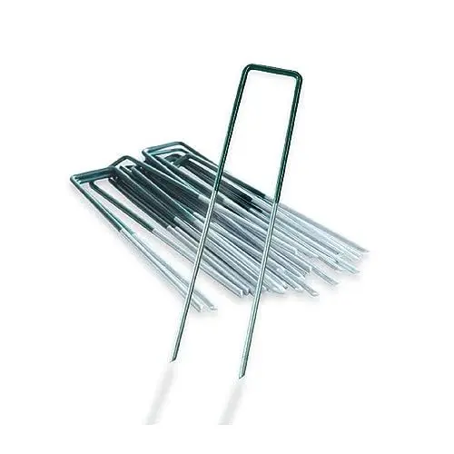 Produktbild: Floordirekt Erdanker 50 Stück Heringe für Kunstrasen, Unkrautvlies, Zaun, Zelt, Camping & Garten aus Eisendraht 15 x 3 cm stabile und korrosionsbeständige Bodenanker