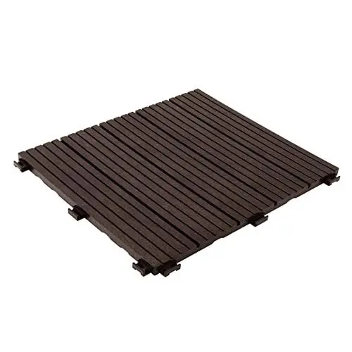 Produktbild: Floordirekt Fliesen 30x30 cm, 1 Stück = 0,09m² Terrassenfliesen, Klickfliesen, Balkonfliesen in Holzoptik - Bodenbelag für Balkon & Terrasse - wetterfest mit Drainagefunktion | Braun | Claire