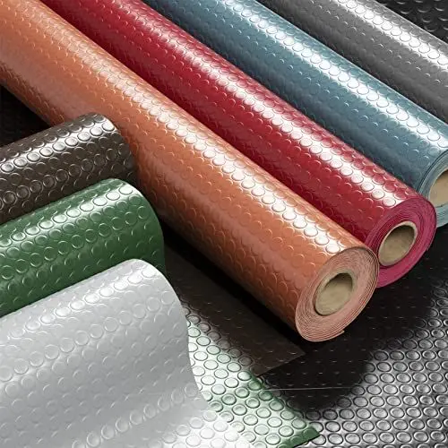 Produktbild: Floordirekt PVC Bodenbelag Big Button - Gummimatte Noppen - Stärke: 2mm - Noppenmatte Antiruschmatte - rutschfest und unempfindlich gegen Flüssigkeiten & Schmutz - (120 x 200 cm, Dunkelgrau)