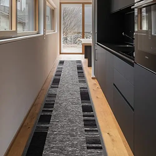 Produktbild: Floordirekt Teppichläufer Navona - Läufer für Küche, Flur & Wohnraum - Feinschlingen Teppich - rutschfest & antistatisch - Küchenläufer Flurteppich Flurläufer (80 x 400 cm)