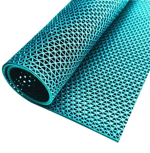 Produktbild: Floordirekt Z-Mat 120 x 100 cm, Türkis - PVC Bodenmatte für Nasszonen - Meterware - Drainage-Wirkung - Rutschsicher - Antibakteriell - Saunaläufer Duschmatte Bodenrost Antirutschmatte