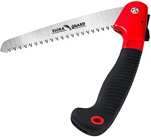 Produktbild: FLORA GUARD Handsäge,gehärtetes SK5 Sägeblatt 195mm，Astsäge mit TPR-Softgriff und Sicherheitsverriegelung,Klappsäge für den Garten- oder Baumschnitt, Camping