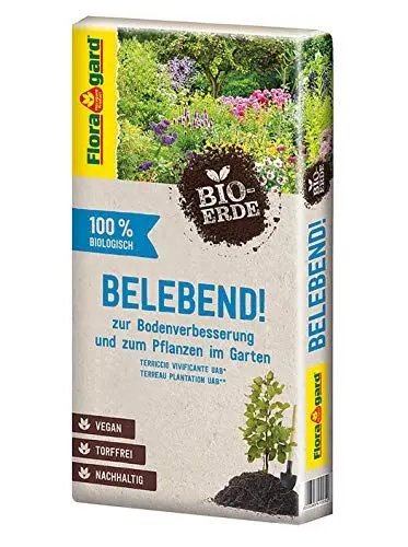 Produktbild: Floragard Bio-Erde Belebend 1x60 Liter - zum Pflanzen im Garten und zur Bodenverbesserung - torffrei und vegan