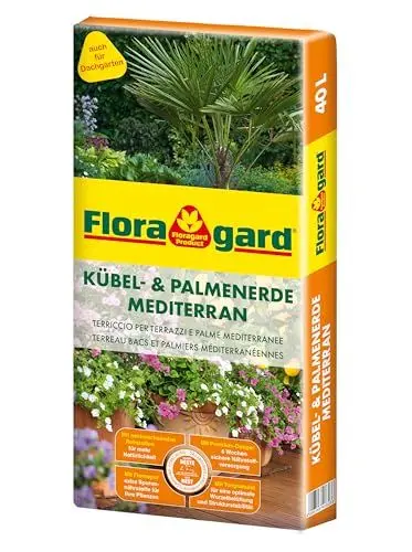 Produktbild: Floragard Kübelpflanzenerde mediterran 40 L - Spezialerde für große Kübel, Zitruspflanzen, Oleander, Oliven - auch für Dachgärten
