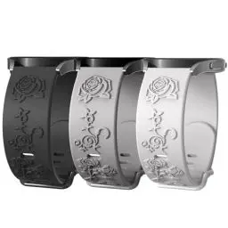 Produktbild: Floral Galaxy Armband - Kompatibel für Samsung Watch 6/5/4/3 Band,6/4 Classic,Galxy 5 Pro,Gear S3/S2,20mm & 22mm Galaxy Bänder für 47 46 45 44 43 42 41 40mm (22mm, Black+Grey+White)