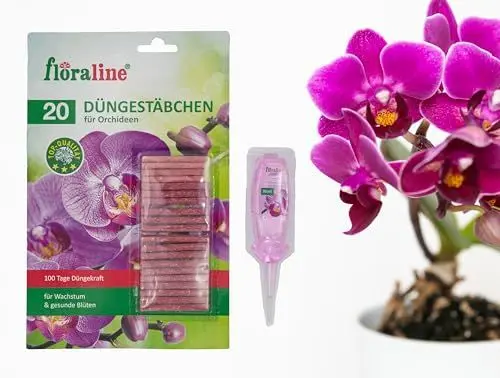 Produktbild: floraline® | Orchideendünger: 20x Stäbchen und 1x Vitalkur - Set | für bis zu 3 Monate prächtige Blumen mit Wachstum und gesunden Blüten | Schonende Anwendung