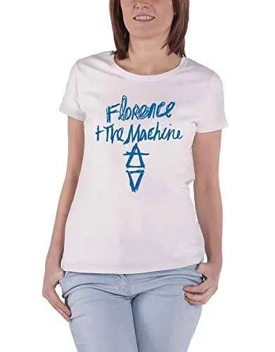Produktbild: Florence & The Machine T Shirt Hand Drawn Logo offiziell Damen Skinny Fit Weiß L