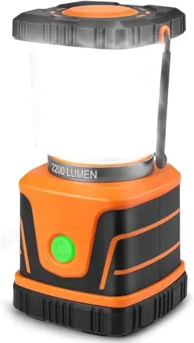 Produktbild: FLOWood Superhelle Campinglampe Aufladbar, 2200 Lumen 6000mAh Akku Led Camping Laterne, IP54 Camping Lampen, 4 Lichtmodi Dimmbar, Camping Licht Zeltlampe für Wandern Notfall Ausrüstung Stromausfall